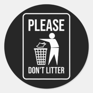 Sticker Rond S'il vous plaît ne pas laisser de signe Jour des t