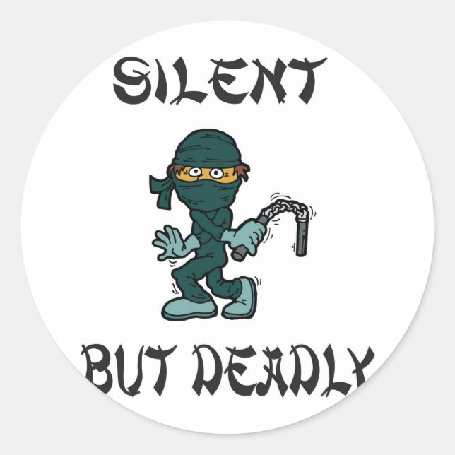 Sticker Rond silencieux mais mortel Ninja Fart (Devant)
