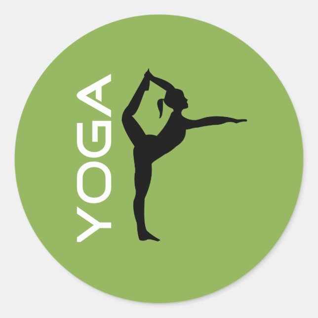 Sticker Rond Silhouette à pose sur Green Background (Devant)