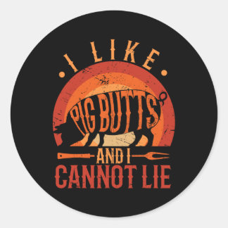 Sticker Rond Silhouette Barbecue Grill J'Aime Les Boutons De Co