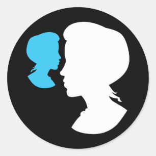 Sticker Rond Silhouette Cameo, fille victorienne