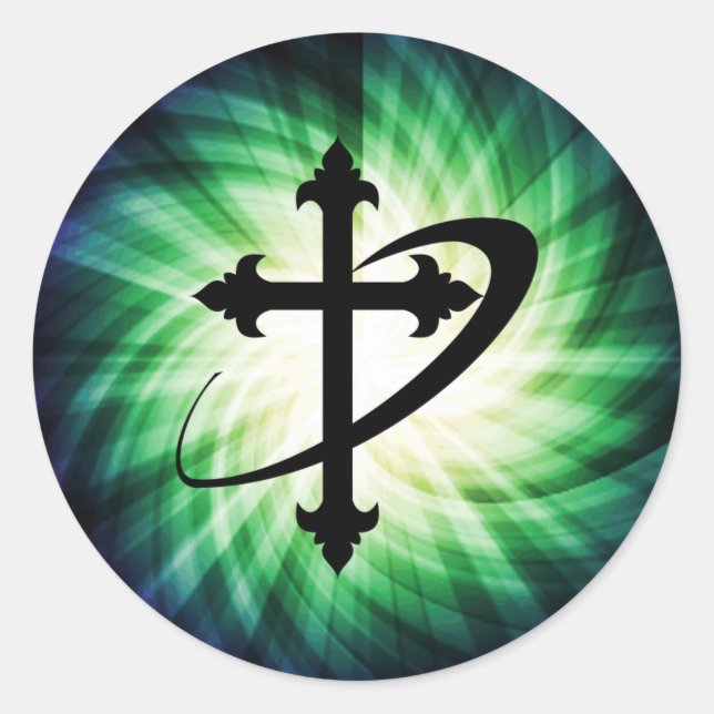 Sticker Rond Silhouette croisée ; Lumineuse (Devant)