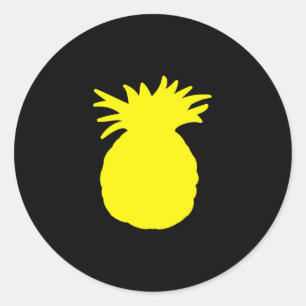 Sticker Rond Silhouette d'ananas jaune