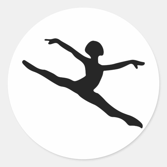 Sticker Rond Silhouette danseuse (Devant)
