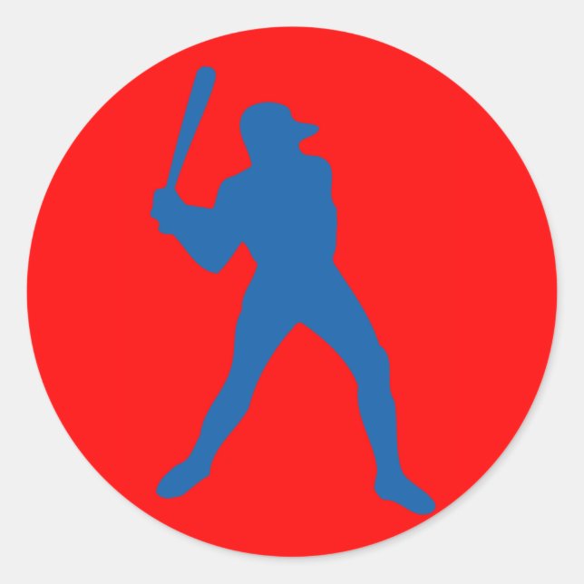 Sticker Rond silhouette de baseball (Devant)