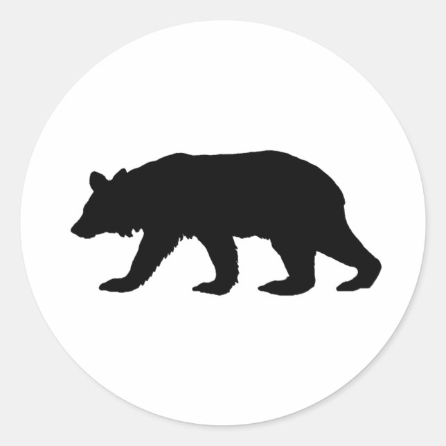 Sticker Rond Silhouette de Black Bear (Devant)