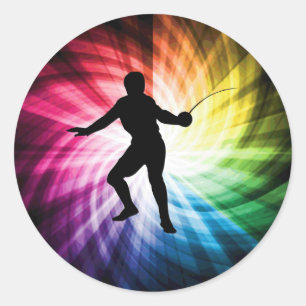 Sticker Rond Silhouette de clôture; spectre