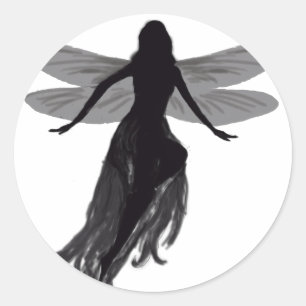 Sticker Rond silhouette de fée conception conte de fées