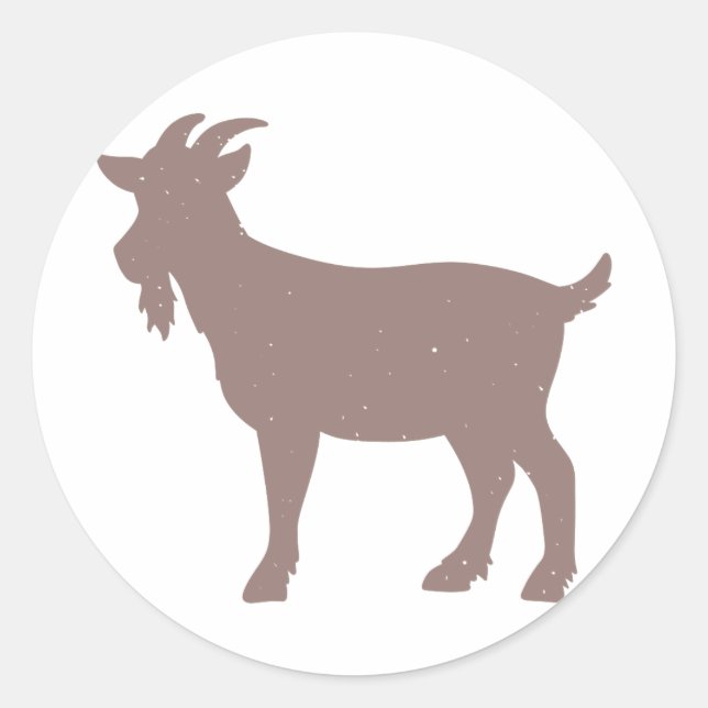 Sticker Rond silhouette de la ferme de chèvres (Devant)