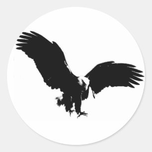 Sticker Rond Silhouette de l'aigle chauve