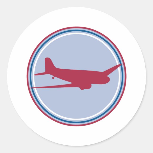 Sticker Rond silhouette de l'avion (Devant)