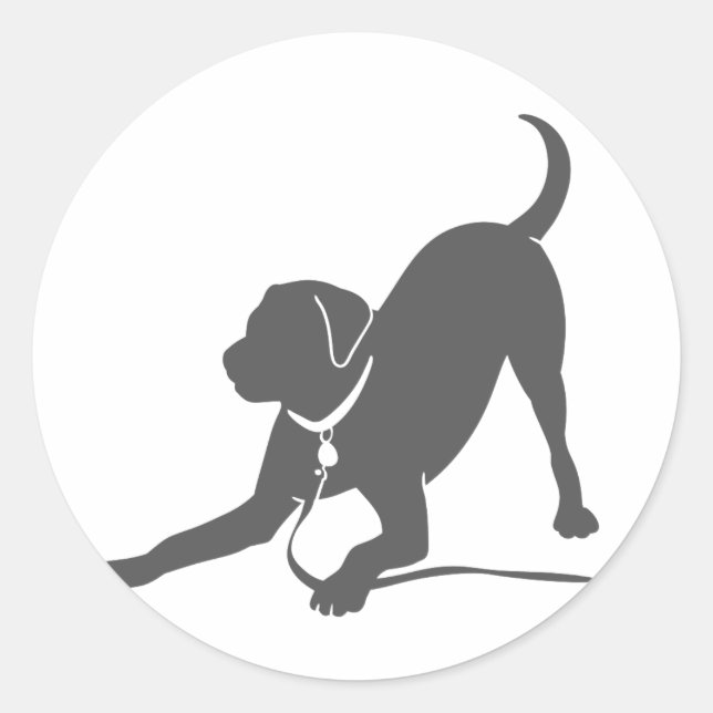 Sticker Rond Silhouette de l'extracteur Labrador (Devant)