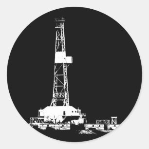 Sticker Rond Silhouette de l'outil de forage