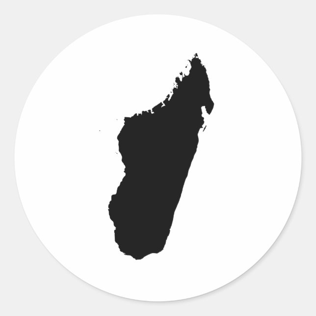 Sticker Rond Silhouette de Madagascar (Devant)