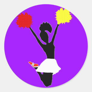Sticker Rond Silhouette de pom-pom girl