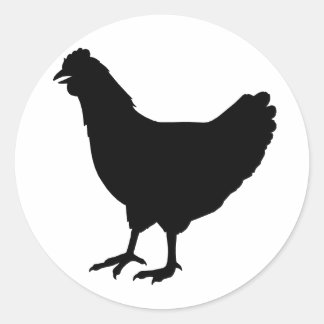 Sticker Rond Silhouette de poulet
