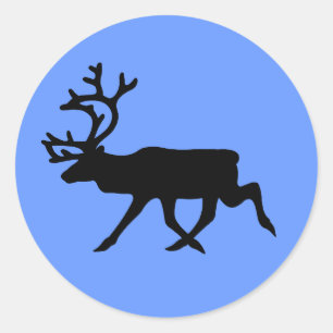 Sticker Rond Silhouette de rennes