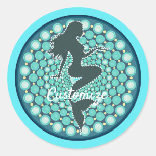 Sticker Rond Silhouette de sirène dans les bulles Thunder_Cove