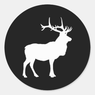 Sticker Rond Silhouette d'élan