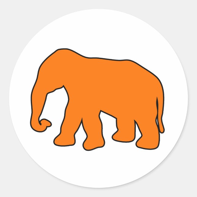 Sticker Rond Silhouette d'éléphant africain Tusks d'ivoire Dumb (Devant)