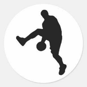 Sticker Rond Silhouette du joueur de basket