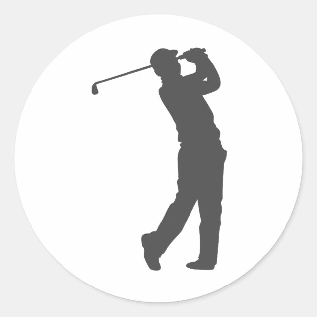 Sticker Rond Silhouette du joueur de golf (Devant)