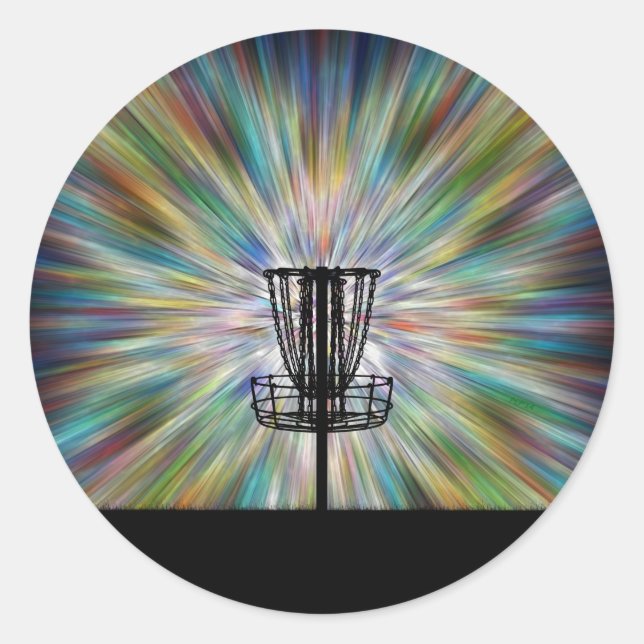 Sticker Rond Silhouette du panier de golf de disque (Devant)