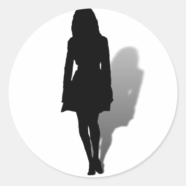 Sticker Rond Silhouette d'une femme (Devant)