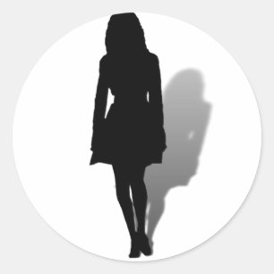 Sticker Rond Silhouette d'une femme