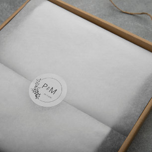 Sticker Rond Silhouette élégante des feuilles