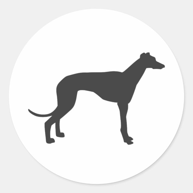 Sticker Rond Silhouette grecque italienne en noir (Devant)