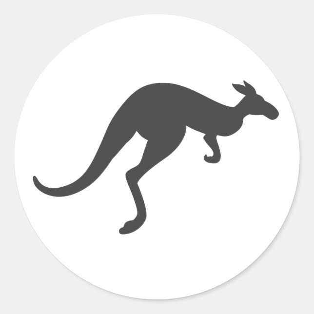 Sticker Rond silhouette kangourou - Choisir la couleur arrière  (Devant)