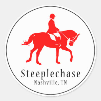 Sticker rond Silhouette (Rouge)