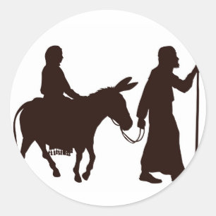 Sticker Rond Silhouettes de Marie et Joseph