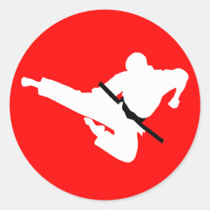 Sticker Rond silhouettes des arts martiaux