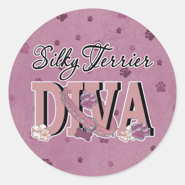 Sticker Rond Silky Terrier DIVA (Devant)