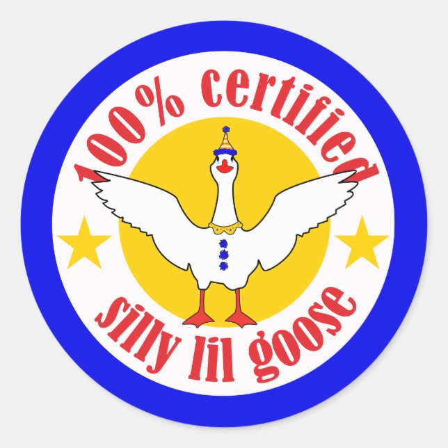 Sticker rond Silly Lil Goose Certifié (Devant)