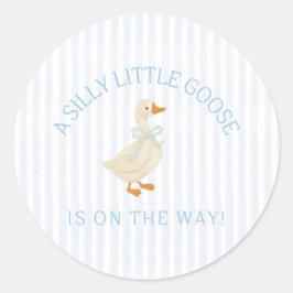 Sticker Rond Silly Little Goose Baby Shower 