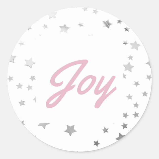 Sticker Rond Silver Starry Joie Noël (Devant)