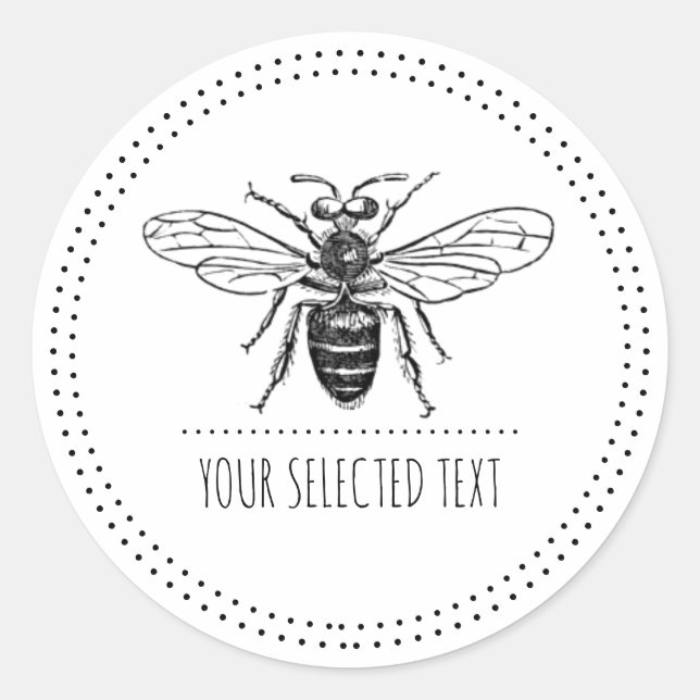 Sticker Rond Simple Abeille (Devant)