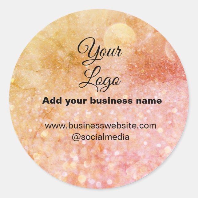 Sticker Rond simple adyour logo/design rose orange (Devant)