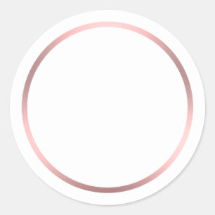 Sticker Rond Simple apparence de métal brossé blanc et rose