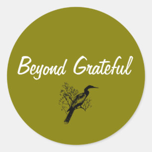 Sticker Rond Simple au-delà de gratitude merci