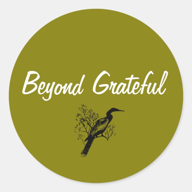 Sticker Rond Simple au-delà de gratitude merci (Devant)