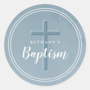 Sticker Rond Simple baptême faveur ou enveloppe classique rou
