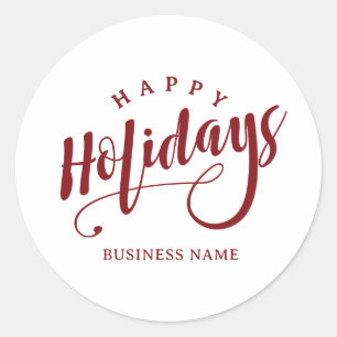 Sticker Rond Simple Business Joyeux Noël Calligraphie Script