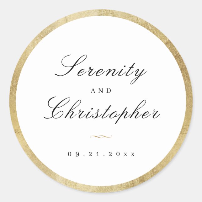 Sticker Rond Simple calligraphie script mariage simple faveurs (Devant)