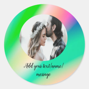 Sticker Rond simple cercle minimal photo collage texte ajouter