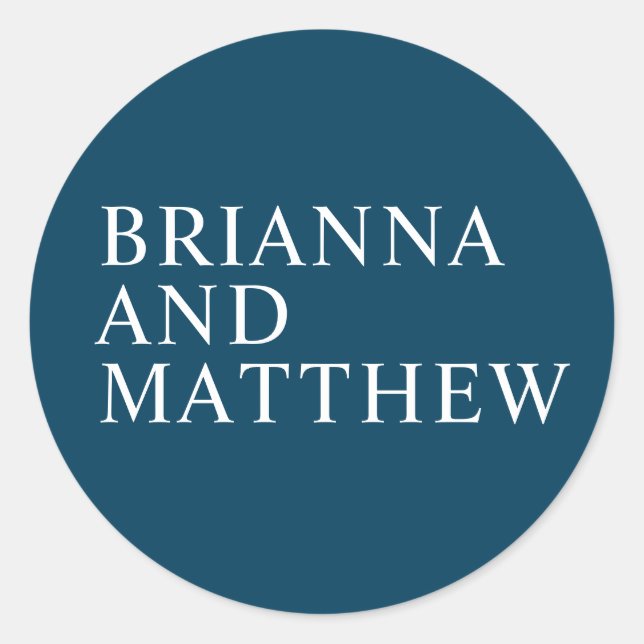 Sticker Rond Simple classique Marine et White Bride and Groom (Devant)