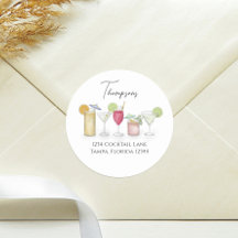 Simple Cocktail Boissons Aquarelle Adresse de reto